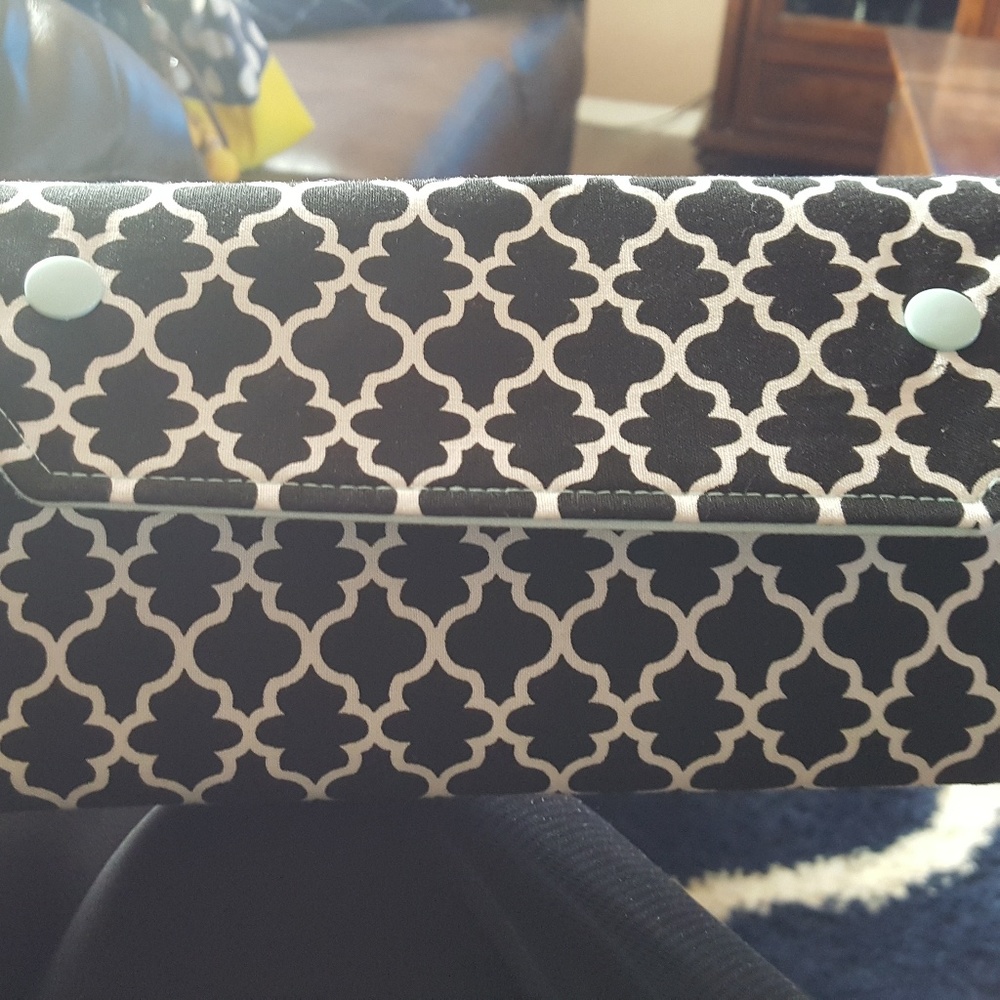 New, budgeting wallet ,light blue black and white
